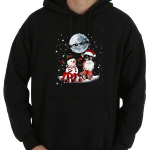 Original Merry Christmas Chihuahua Snowman Santa Claus Shirt, Chihuahua Santa Claus Snowman Reindeer Moon Shirt 7