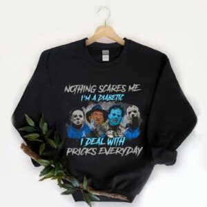 Original Nothing Scares Me I'm A Diabetic I Deal With Pricks Everyday Halloween Shirt, Nothing Scares Michael Myles Shirt 5