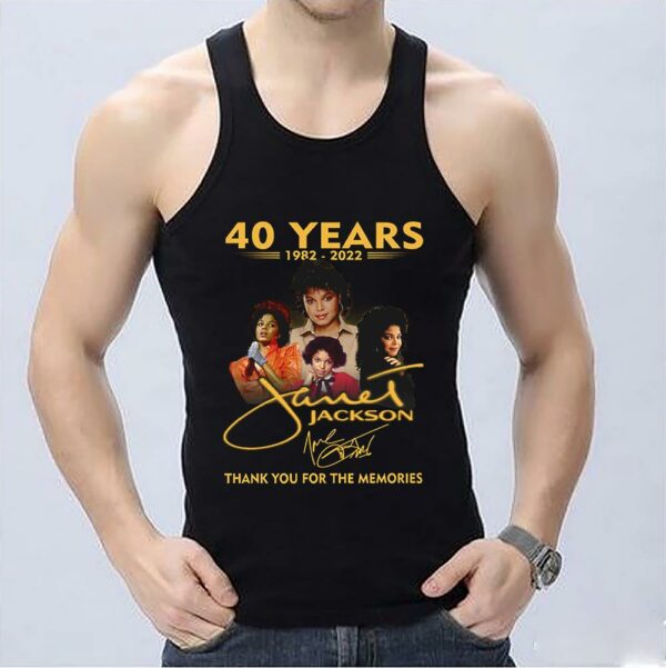 Premium 40 Years Janet Jackson Shirt, 1982 2022 Janet Jackson Thank You For The Memories Signature Shirt 3