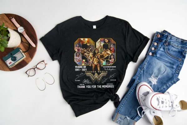 Premium 88 Years Wonder Woman Shirt, 88 Years Of Wonder Woman Thank You For The Memories Signatures Shirt 1