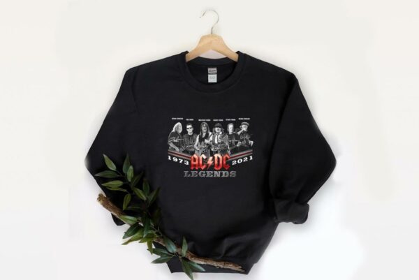 Premium ACDC Legends BAnd Signatures Shirt, 1973 2021 ACDC Band Legends Members Signatures Shirt 2