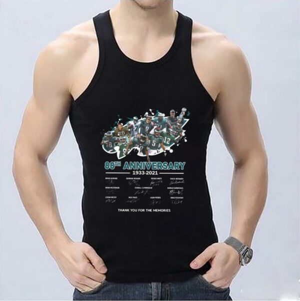 Premium Eagles All Team In Logo 88th Shirt, Philadelphia Eagles Football Team 88th Anniversary 1933 2021 Thank Memories Signatures Shirt 3