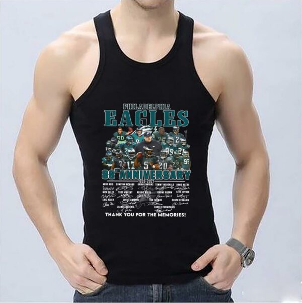 Premium Philadelphia Eagles 88th Shirt, Philadelphia Eagles 88th Anniversary 1933 2021 Signatures Thank You For The Memories Shirt 3