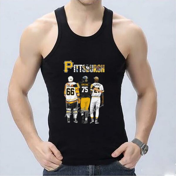 Premium Pittsburgh Best Player Shirt, Pittsburgh Mario Lemieux Joe Greene Roberto Clemente Signatures Shirt 3