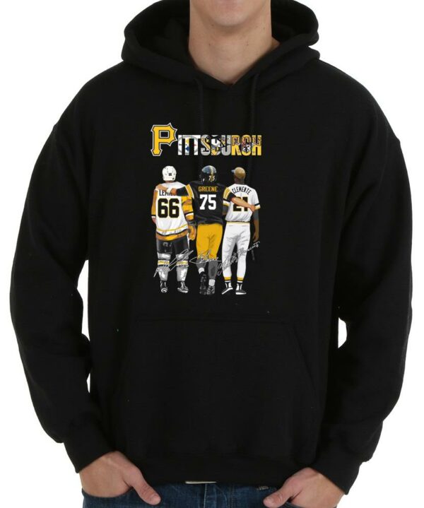 Premium Pittsburgh Best Player Shirt, Pittsburgh Mario Lemieux Joe Greene Roberto Clemente Signatures Shirt 4