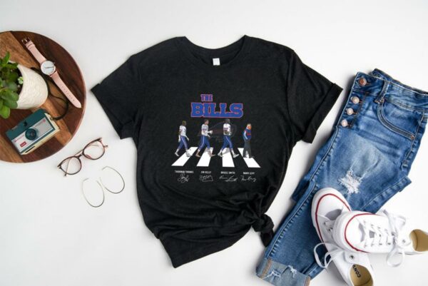 Premium The Bills Abbey Road Shirt, The Bills Walking Shirt, The Bills Abbey Road Signatures Shirt 1