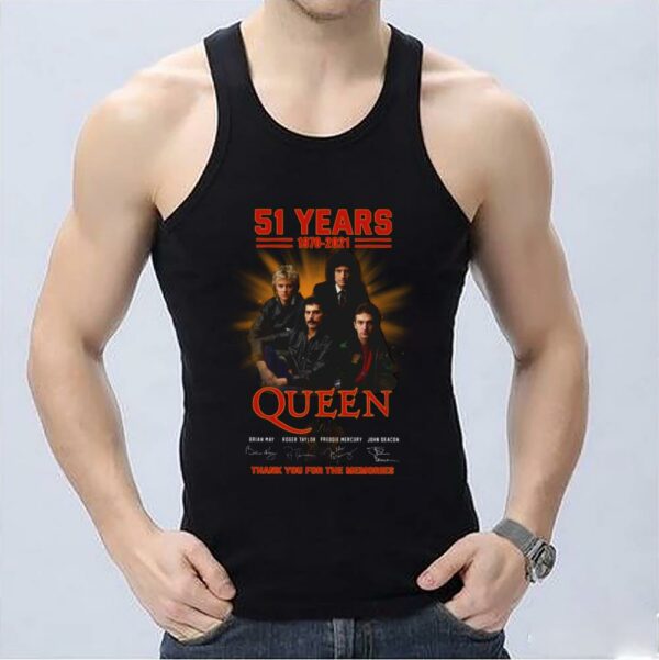 Pretty 51 Years Queen Shirt, 51 Years 1970 2021 Queen Signatures Thank You For The Memories Shirt 3