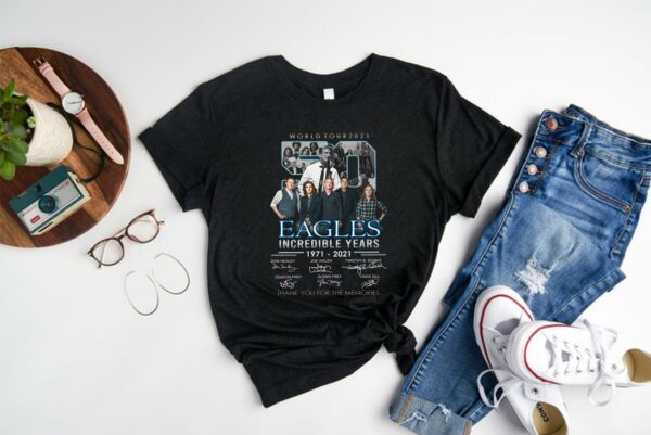 The Best 50 World Tour 2021 Eagles Incredible Years 1971 2021 Thank Memories Shirt, Eagles Incredible 50 Years Signatures Shirt 1
