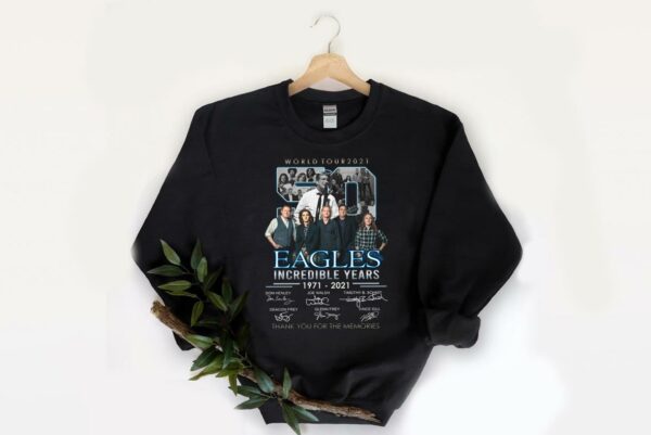 The Best 50 World Tour 2021 Eagles Incredible Years 1971 2021 Thank Memories Shirt, Eagles Incredible 50 Years Signatures Shirt 2