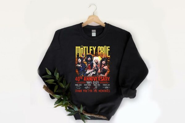 The Best Motley Crue 40th Anniversary 1961 2021 Thank You For The Memories Signatures Shirt, 40th Motley Cure Shirt 2