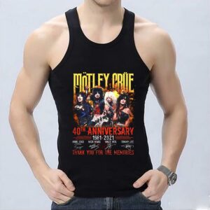 The Best Motley Crue 40th Anniversary 1961 2021 Thank You For The Memories Signatures Shirt, 40th Motley Cure Shirt 6