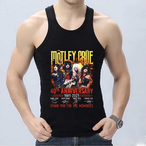 The Best Motley Crue 40th Anniversary 1961 2021 Thank You For The Memories Signatures Shirt, 40th Motley Cure Shirt 3