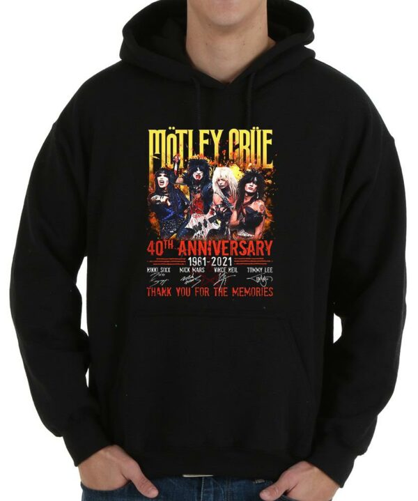 The Best Motley Crue 40th Anniversary 1961 2021 Thank You For The Memories Signatures Shirt, 40th Motley Cure Shirt 4