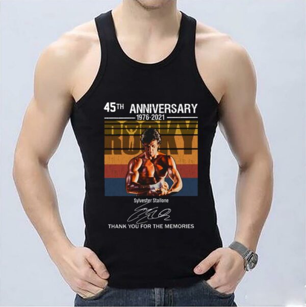 The Best Rocky 45th Anniversary 1976 2021 Thank You For The Memories Signature Shirt, Sylvester Rocky Shirt 3