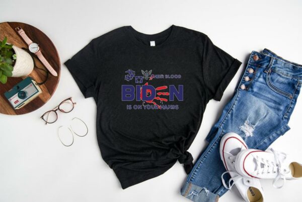 The Best United States Marine Corps Their Blood Is On Your Hands Biden Shirt, Biden Their Blood Is On Your Hands Halloween Shirt 1