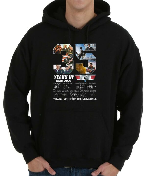 Top Gun 35 Years Of 1986-2021 Thank You For The Memories Signatures Shirt, Gun Shirt 4