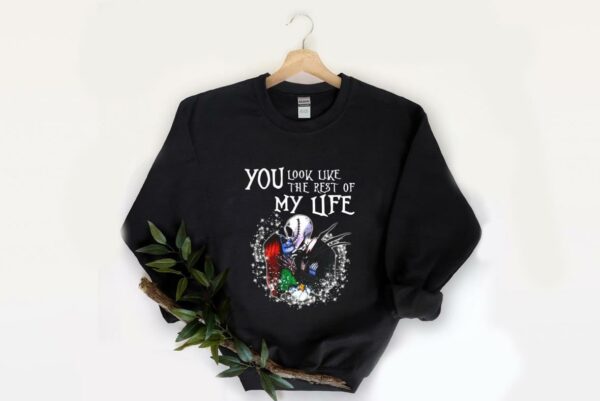 Top Jack Skellington And Sally Shirt, Jack Skellington And Sally You Look Like The Rest Of My Life Shirt 2