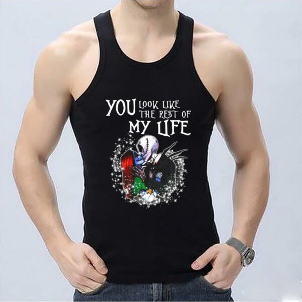 Top Jack Skellington And Sally Shirt, Jack Skellington And Sally You Look Like The Rest Of My Life Shirt 3