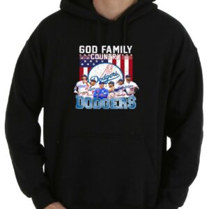 Top Los Angeles Dodgers God Family Country Yankees Signatures Shirt, God Family Dodgers American Flag Shirt 7