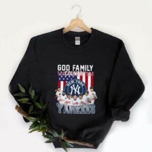 Top New York Yankees God Family Country Yankees Signatures Shirt, God Family Yankees American Flag Shirt 5