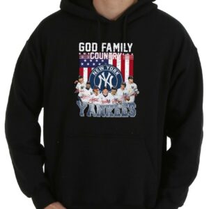 Top New York Yankees God Family Country Yankees Signatures Shirt, God Family Yankees American Flag Shirt 7