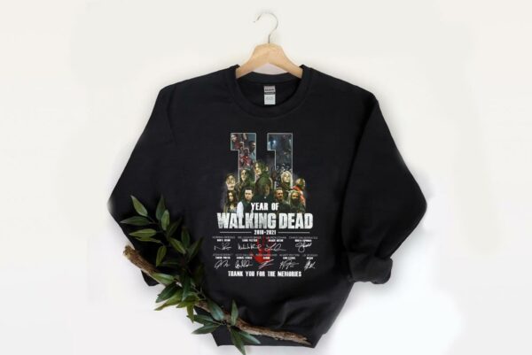 Vintage 11 Years Of The Walking Dead 2010 2021 Signature Thank You For The Memories Shirt, The Walking Dead Shirt 2