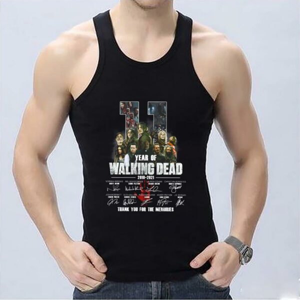 Vintage 11 Years Of The Walking Dead 2010 2021 Signature Thank You For The Memories Shirt, The Walking Dead Shirt 3