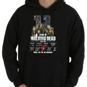 Vintage 11 Years Of The Walking Dead 2010 2021 Signature Thank You For The Memories Shirt, The Walking Dead Shirt 7