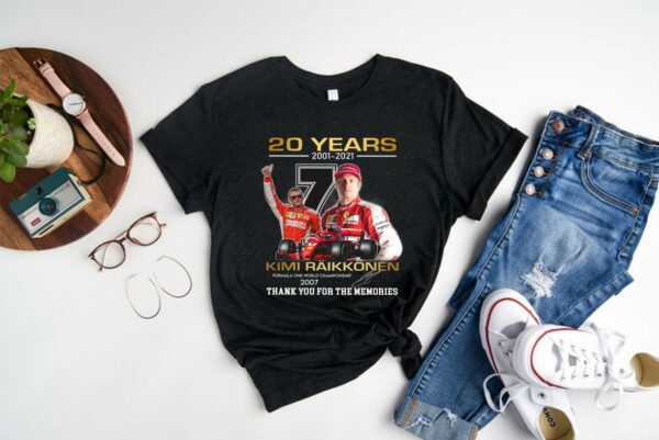 Vintage 20 Years 2001 2021 Kimi Raikkonen Signature Thank You For The Memories Shirt, Kimi Raikkinen Shirt 1