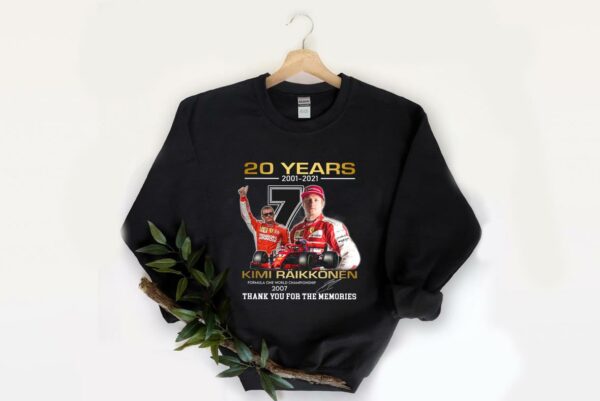 Vintage 20 Years 2001 2021 Kimi Raikkonen Signature Thank You For The Memories Shirt, Kimi Raikkinen Shirt 2
