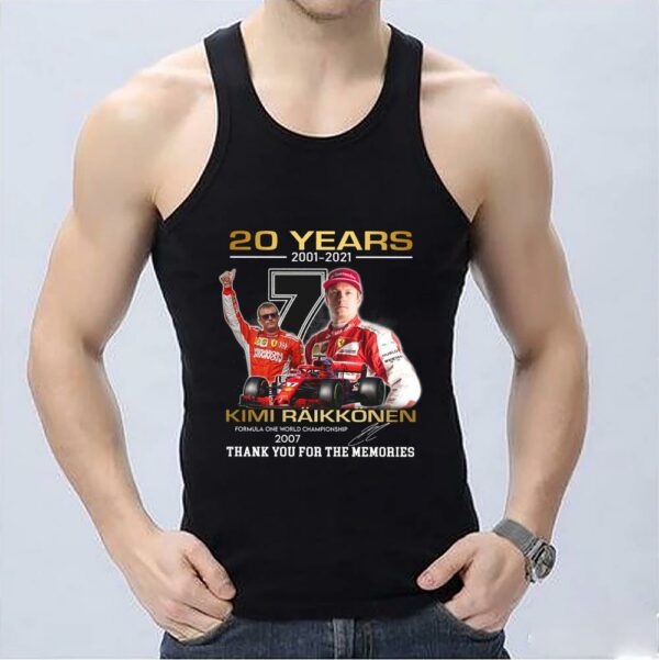 Vintage 20 Years 2001 2021 Kimi Raikkonen Signature Thank You For The Memories Shirt, Kimi Raikkinen Shirt 3