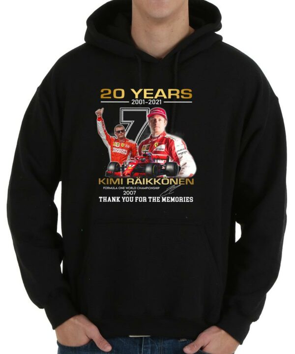 Vintage 20 Years 2001 2021 Kimi Raikkonen Signature Thank You For The Memories Shirt, Kimi Raikkinen Shirt 4