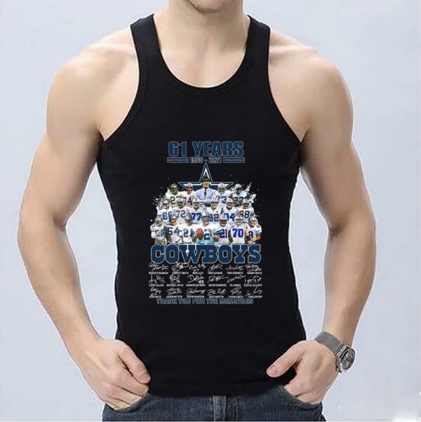 Vintage 61 Years 1960 2021 Dallas Cowboys 1976 2021 Signatures Thank You For The Memories Shirt, Dallas Cowboy Shirt 3