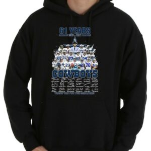 Vintage 61 Years 1960 2021 Dallas Cowboys 1976 2021 Signatures Thank You For The Memories Shirt, Dallas Cowboy Shirt 7