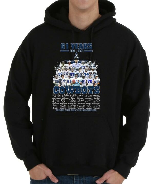 Vintage 61 Years 1960 2021 Dallas Cowboys 1976 2021 Signatures Thank You For The Memories Shirt, Dallas Cowboy Shirt 4