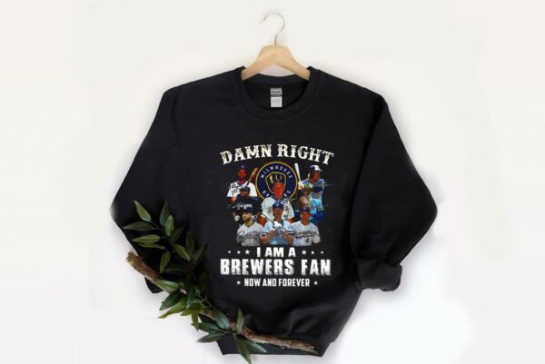 Vintage Brewers Team Football Shirt, Damn Right I Am A Brewers Fan Now And Forever Shirt 2