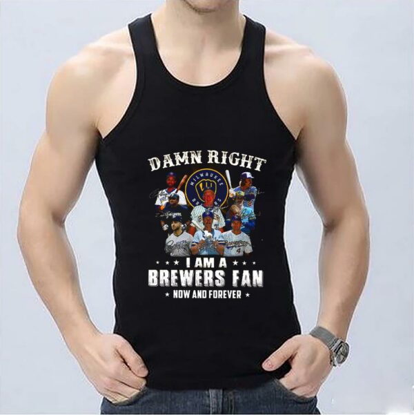 Vintage Brewers Team Football Shirt, Damn Right I Am A Brewers Fan Now And Forever Shirt 3
