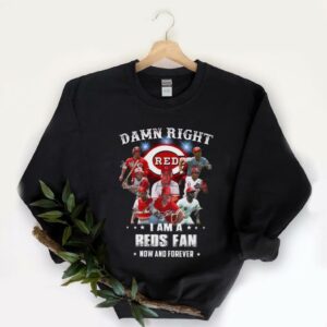 Vintage Cincinnati Reds Team Football Shirt, Damn Right I Am A Reds Fan Now And Forever Shirt 5