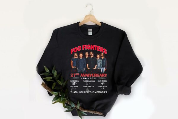 Vintage Foo Fighters 27th Anniversary 1994 2021 Thank You For The Memories Signatures Shirt, Foo Fighters Shirt 2