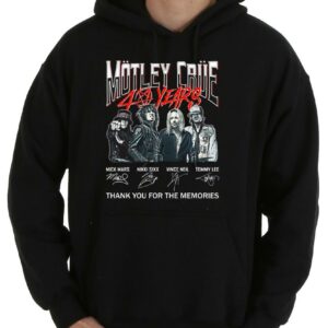 Vintage Heavy Metal Motley Crue Shirt, Motley Crue 40 Years Signatures Thank You The Memories Shirt 7