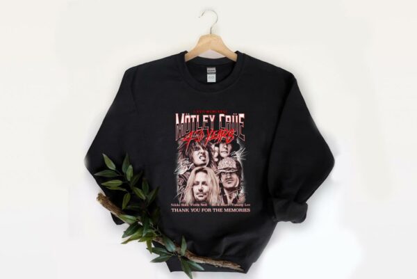 Vintage Motley Crue 40 years Shirt, I XVII MCMLXXI Motley Crue 40 Years thank You for the memories signatures shirt 2