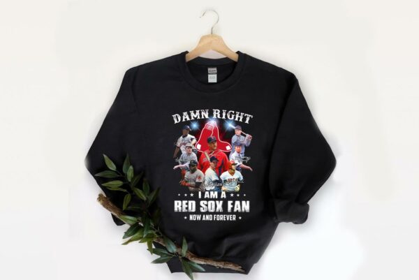 Vintage Red Sox Team Football Shirt, Damn Right I Am A Red Sox Fan Now And Forever Shirt 2