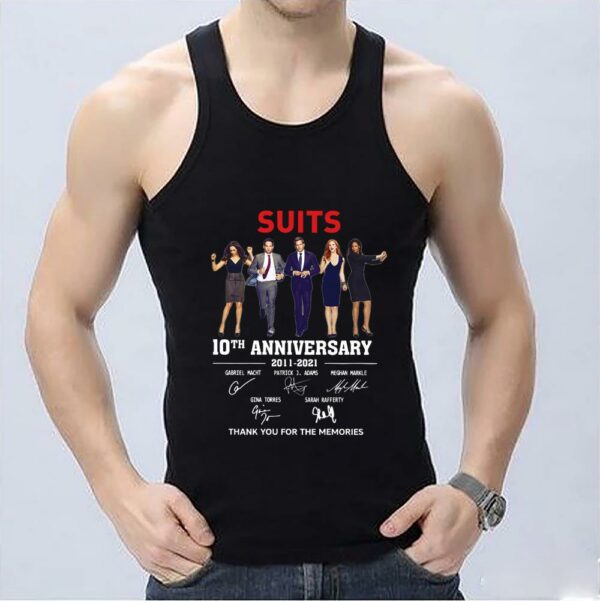 Vintage Suits 10th Anniversary 2011 2021 Thank You For The Memories Signatures Shirt, 2011 2021 Suits Shirt 3