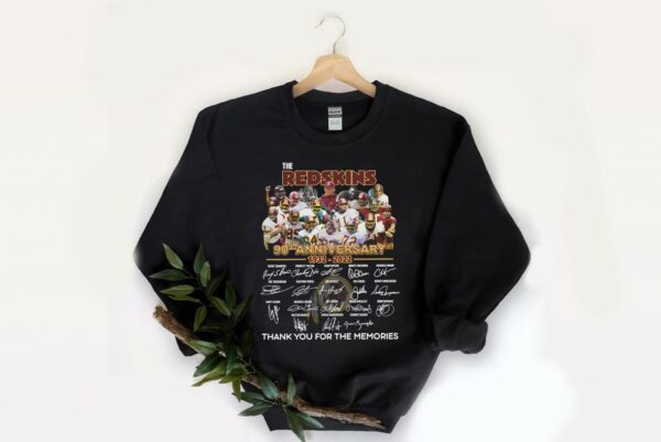 Vintage The Redskins 90th Anniversary 1932-2022 Thank You For The Memories Signatures Shirt, 90th Anniversary The Redskin Shirt 2