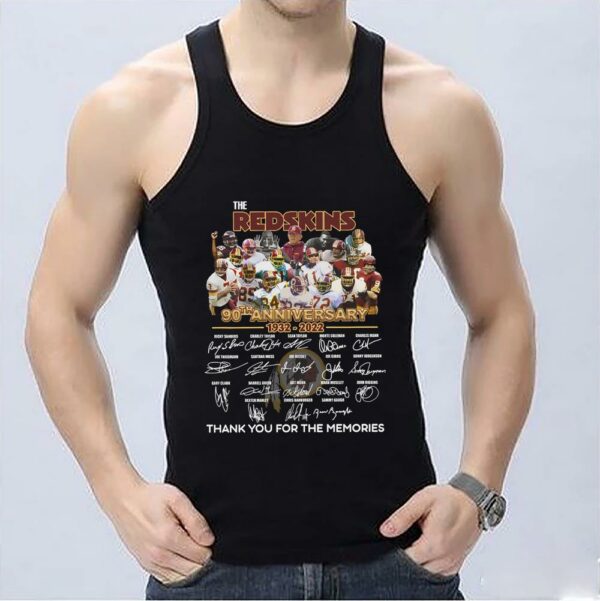 Vintage The Redskins 90th Anniversary 1932-2022 Thank You For The Memories Signatures Shirt, 90th Anniversary The Redskin Shirt 3