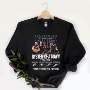 Vintage World Tour 2021 27th Anniversary System Of A Down 1994 2021 Thank Memories Signatures Shirt, World Tour System Shirt 5