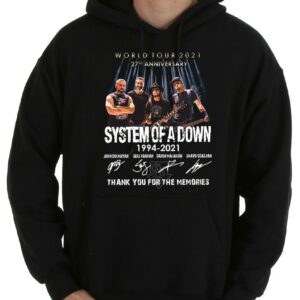 Vintage World Tour 2021 27th Anniversary System Of A Down 1994 2021 Thank Memories Signatures Shirt, World Tour System Shirt 7