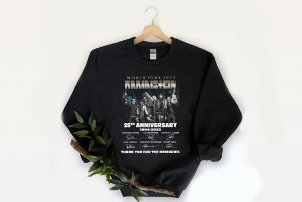 Vintage World Tour Rammstein 2022 Shirt, World Tour 2022 Rammstein 28th Anniversary 1994-2022 Thank Memories Signatures Shirt 2
