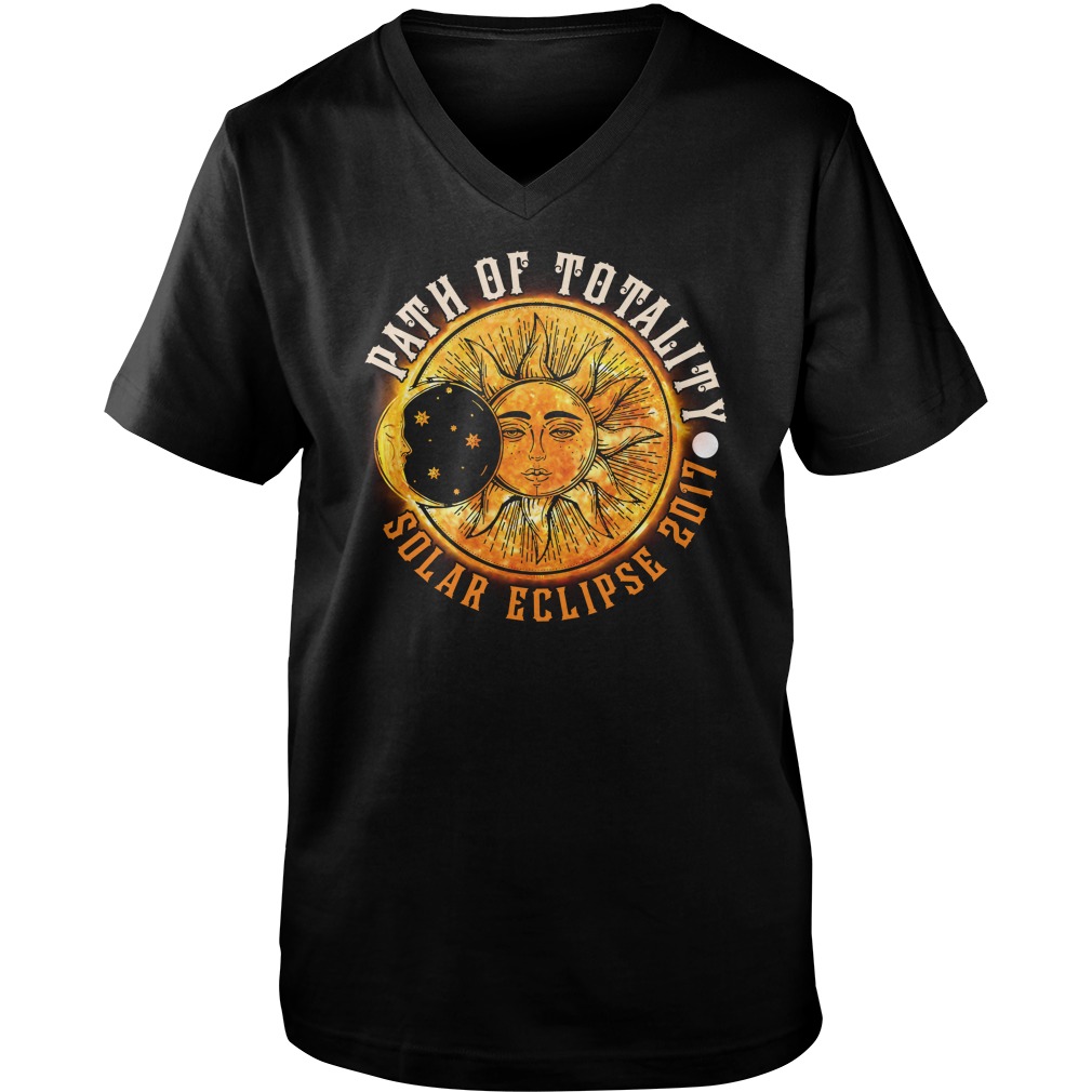 PATH OF TOTALITY SOLAR ECLIPSE 2017 GUYS VNECK