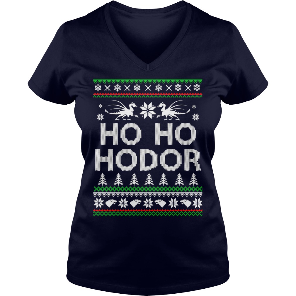 Ho Ho Hodor Christmas V Neck